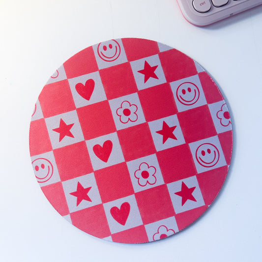 Patterned Grid Mouse Mat